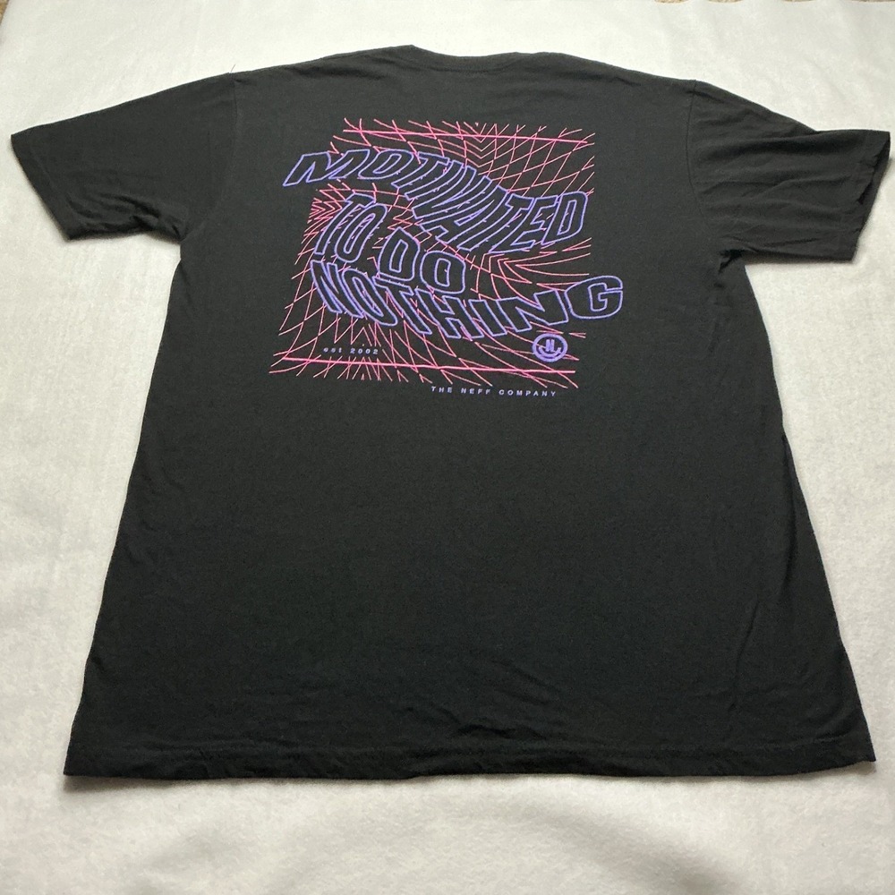 Neff Motivated To Do Nothing Graphic T-Shirt Black Mens Size Large
